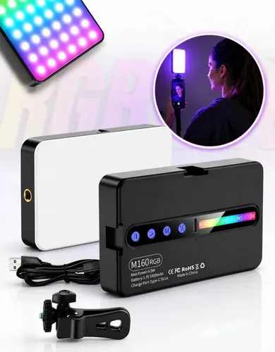 Luz de Preenchimento LED RGB Portátil Recarregável